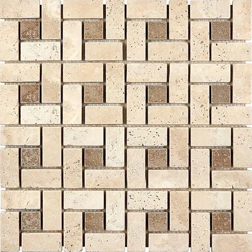 Ivory / Light Tumbled Pinwheel Large w/ Noce Dots
