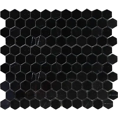 Nero Marquina 1" Hex