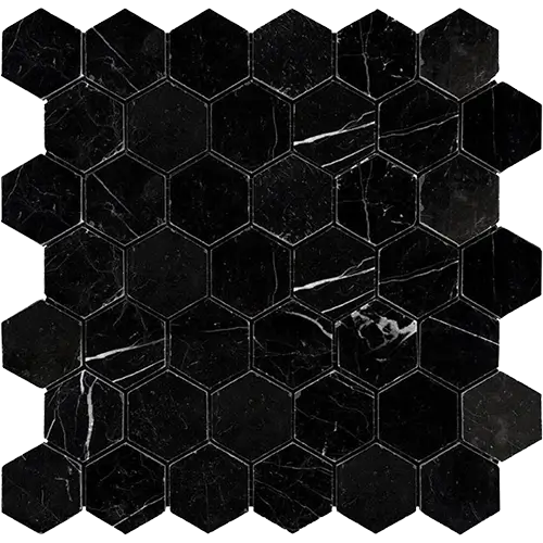 Nero Marquina 2" Hex