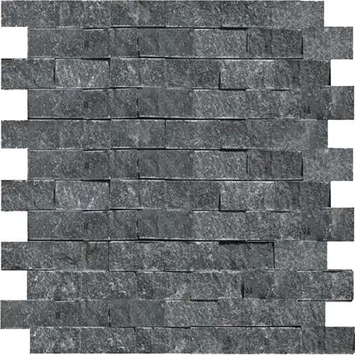 Nero Marquina Split-faced 1" x 2" Brick