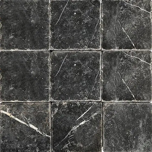 Nero Marquina Tumbled 4" x 4"