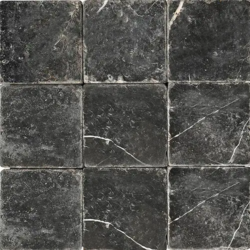 Nero Marquina Tumbled 6" x 6"