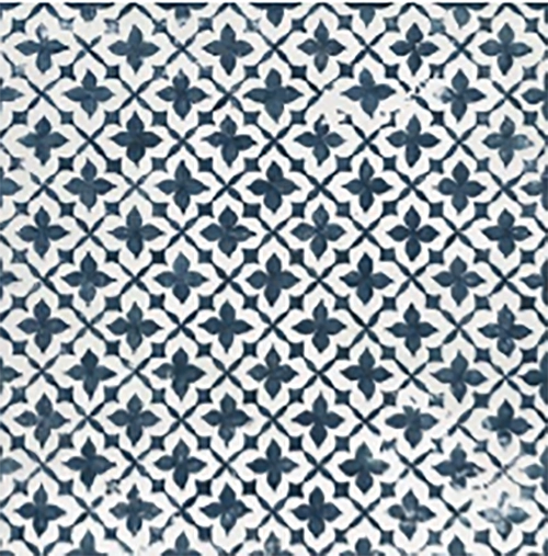 Block Flower Azul 20" x 20"