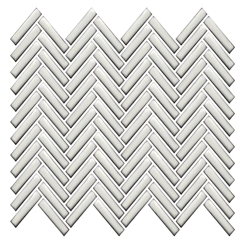 Cc Mosaics Plus Antique White Bright 12" x 12" Herringbone Mosaic