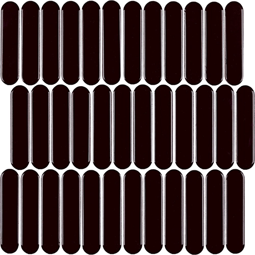 Cc Mosaics Plus Black Oval Bright 12" x 12"