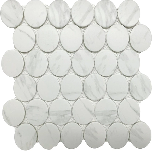 Cc Mosaics Plus Carrara Dots Matte 2"