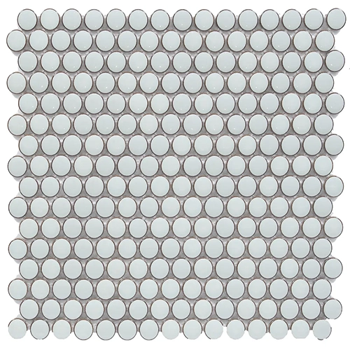 Cc Mosaics Plus Mint Green Penny Round Bright 12" x 12"