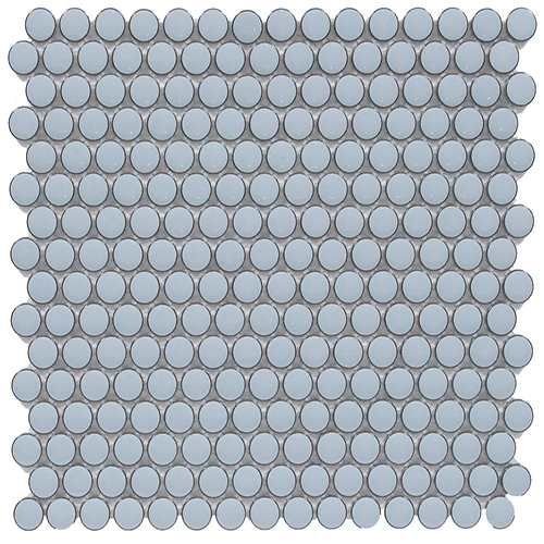 Cc Mosaics Plus Sky Blue Penny Round Bright 12" x 12"