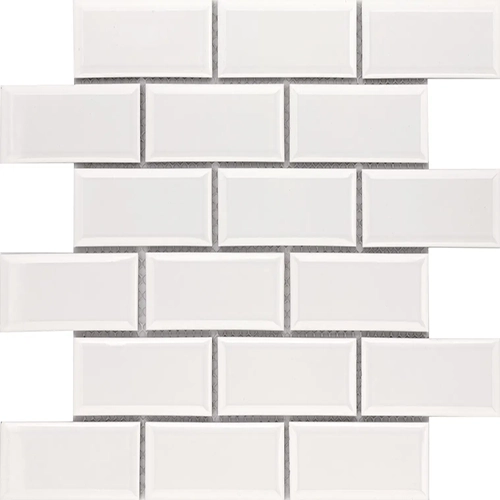 Cc Mosaics Plus White 2" x 4" Brick Beveled