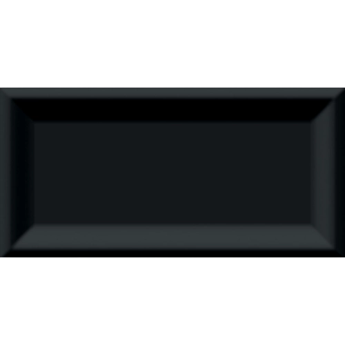 Cc Textures Black Reverse Beveled 3" X 6" Bright Glazed