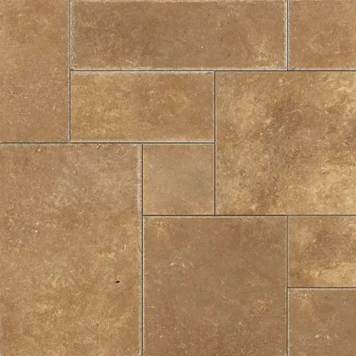 Noce Cross-Cut Unfilled, Brushed & Chiseled Versailles Pattern