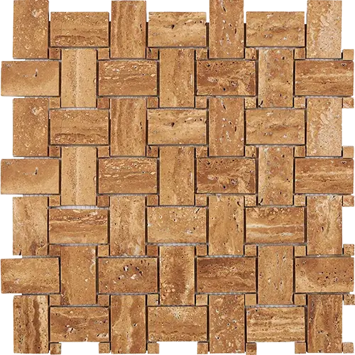 Noce Exotic Unfilled, Brushed & Straight-Edged Basketweave w/ Noce Exotic Dots