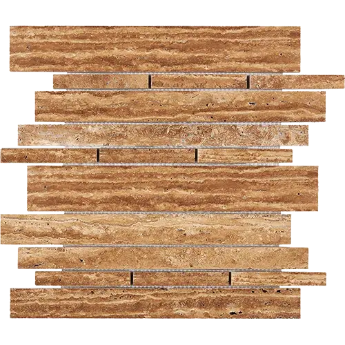 Noce Exotic Unfilled, Brushed & Straight-Edged Random Strip