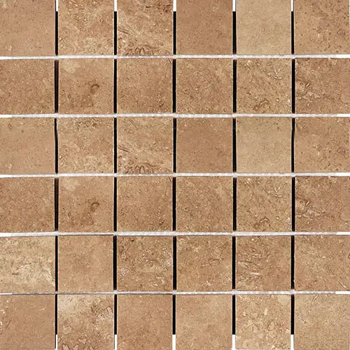 Noce Filled & Honed 2" x 2" Mosaic
