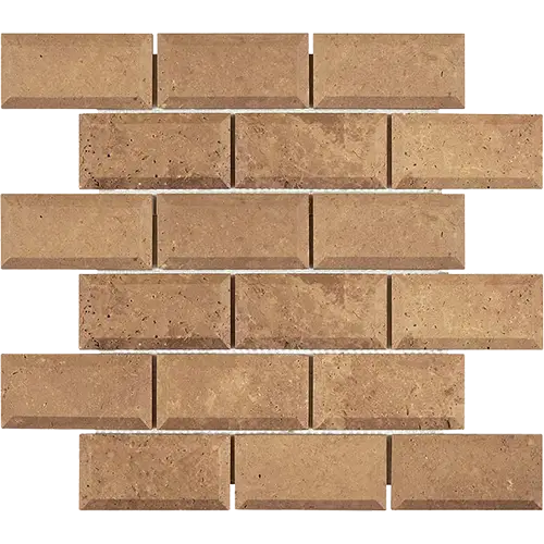 Noce Honed 2" x 4" Deep-Beveled Brick