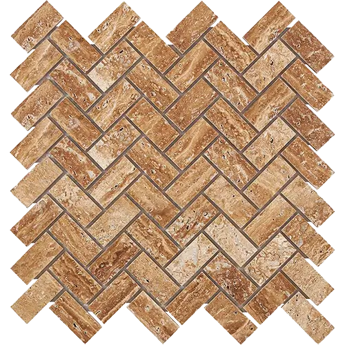 Noce Exotic Polished & Unfilled 1" x 2" Herringbone