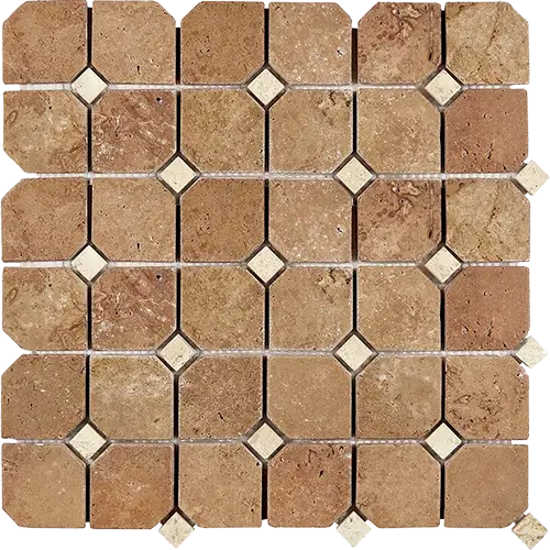 Noce Tumbled Octagon w/ Ivory Dots
