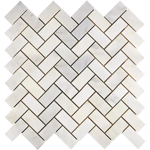 Oriental White 1" x 2" Herringbone