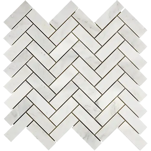 Oriental White 1" x 3" Herringbone