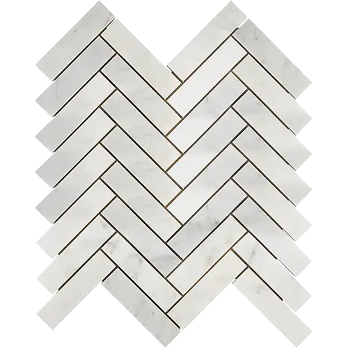 Oriental White 1" x 4" Herringbone