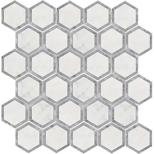 Oriental White 2" Vortex Hex w/ Blue-Gray