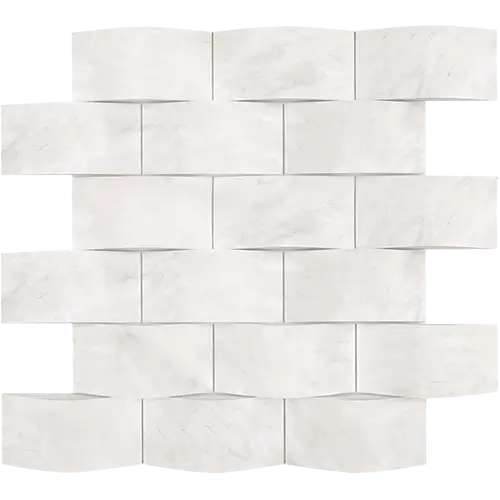 Oriental White 2" x 4" Round-Faced CNC-Arched Brick