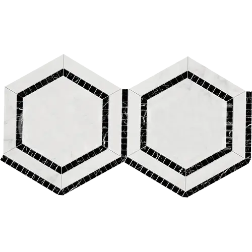 Oriental White 5" Hex Combination w/ Black