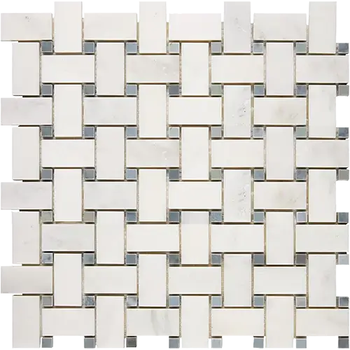 Oriental White Basketweave w/ Blue-Gray