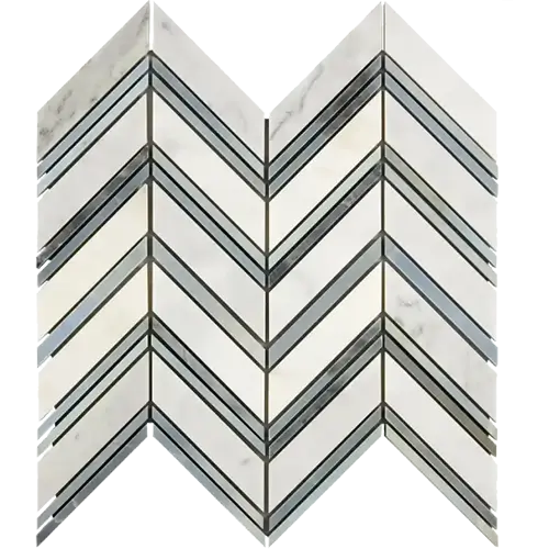 Oriental White Chevron w/ Oriental White / Blue-Gray