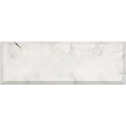 Oriental White Deep-Beveled 4" x 12"