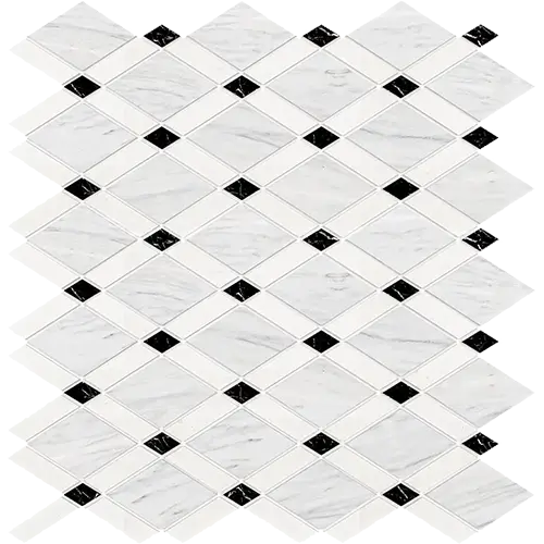 Oriental White Lattice Thassos + Oriental White White + Black