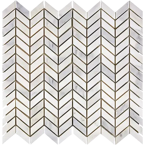 Oriental White Mini Chevron