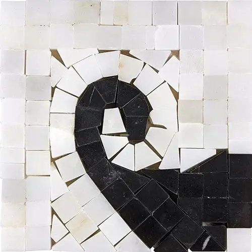 Oriental White Wave Border Corner Black