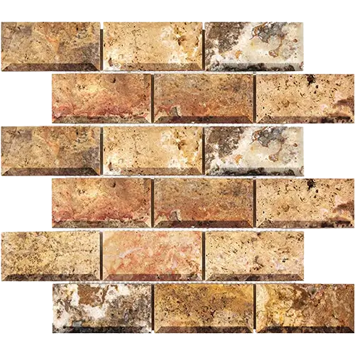 Scabos Honed 2" x 4" Deep-Beveled Brick