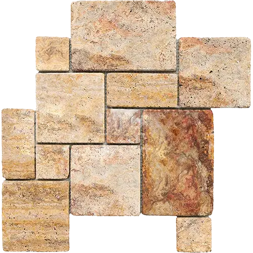 Scabos Unfilled, Brushed & Chiseled Cross-cut MIDI-Versailles