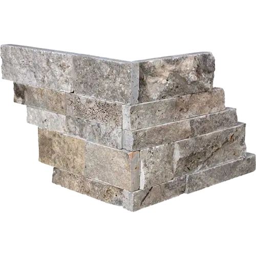 Silver Split-faced Ledger-Panel Corner