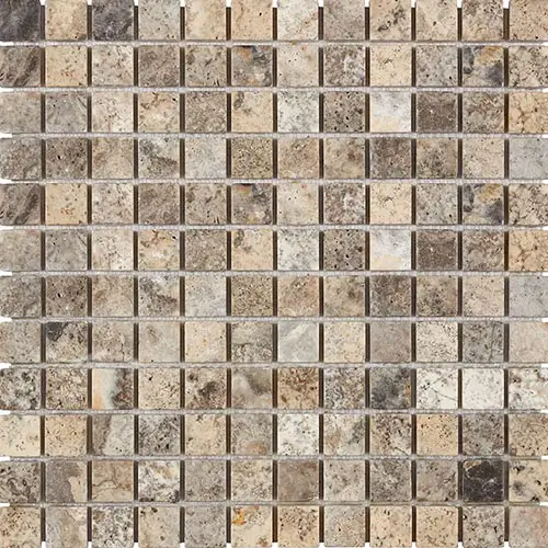 Silver Tumbled 1" x 1" Mosaic