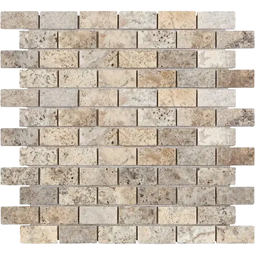 Silver Tumbled 1" x 2" Brick