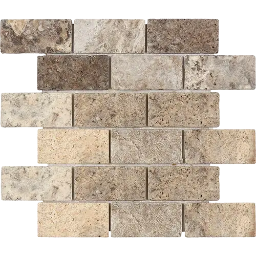 Silver Tumbled 2" x 4" Brick