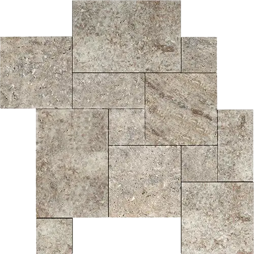 Silver Tumbled 3cm Paver Versailles Pattern