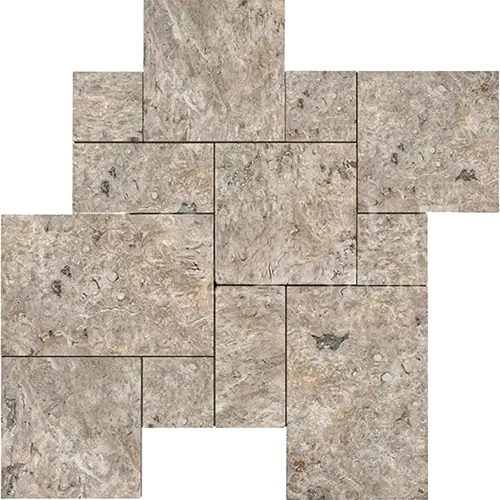 Silver Tumbled Cross-cut Versailles Pattern