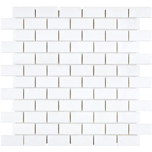 Thassos White 1" x 2" Brick