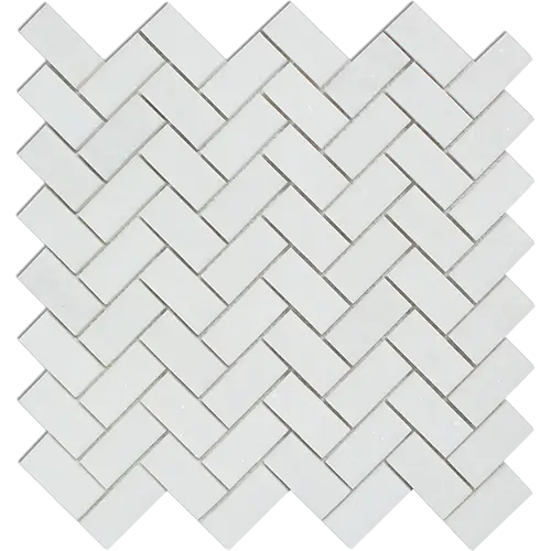 Thassos White 1" x 2" Herringbone