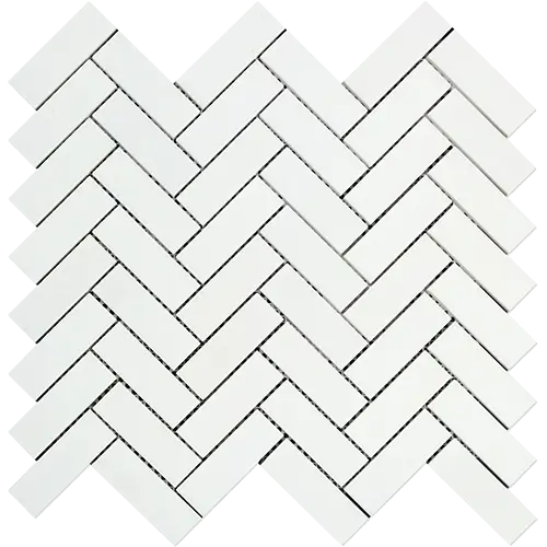 Thassos White 1" x 3" Herringbone