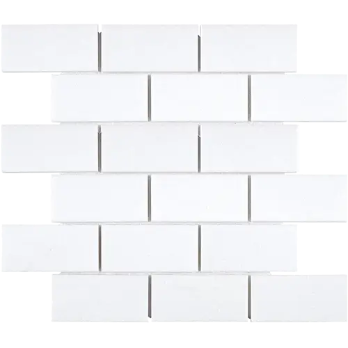 Thassos White 2" x 4" Straight-Edged Brick