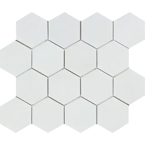 Thassos White 3" Hex