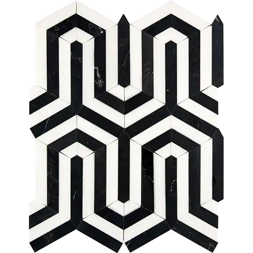 Thassos White Berlinetta Design w/ Black