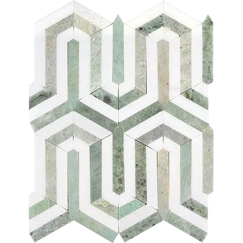 Thassos White Berlinetta Design w/ Ming-Green