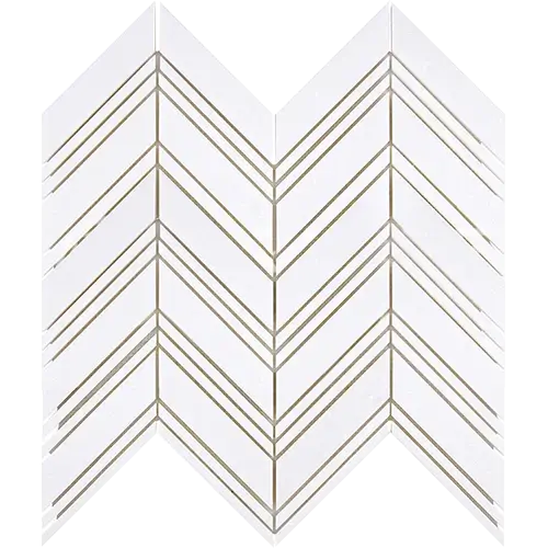 Thassos White Chevron Large w/ Thassos White
