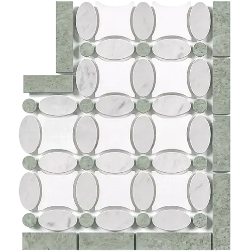 Thassos White Florida Flower Border Corner Ming Green